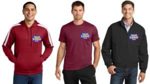 Custom Hoodies, Custom Embroidered Jackets, Screen-Printed T-shirts, Custom Screen-Printed T-shirts with Company logo